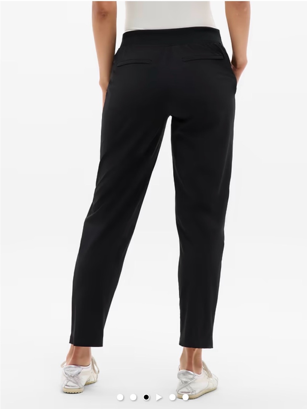 Athleta Brooklyn Black Midrise Straight-Leg tuxedo stripe Pants